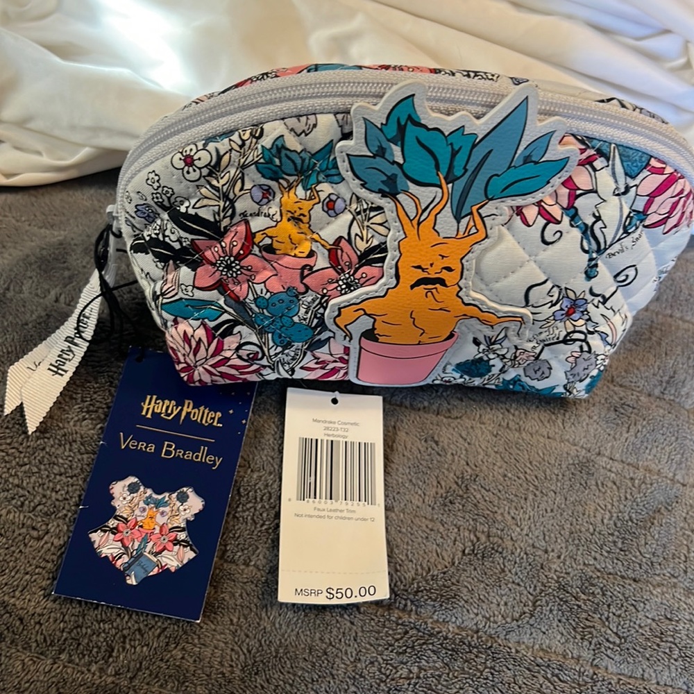Vera Bradley Harry Potter Mandrake Cosmetic Pouch, Herbology, New With Tags